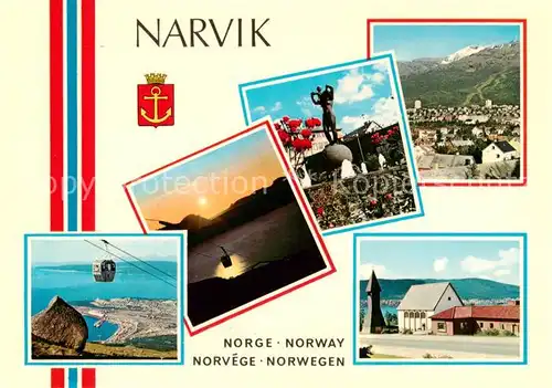 AK / Ansichtskarte 73847662 Narvik_Norway Teilansichten Seilbahn 