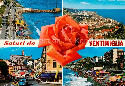 AK / Ansichtskarte 73847696 Ventimiglia_Vintimille_Liguria_IT Fliegeraufnahmen Strassenpartie Strand 