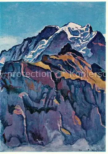 AK / Ansichtskarte  Hodler_Ferdinand Die Jungfrau mit Silberhorn 