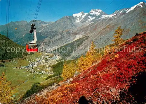 AK / Ansichtskarte  Seilbahn_Cable-Car_Telepherique Saas Fee Felskinnbahn Fletschhorn 