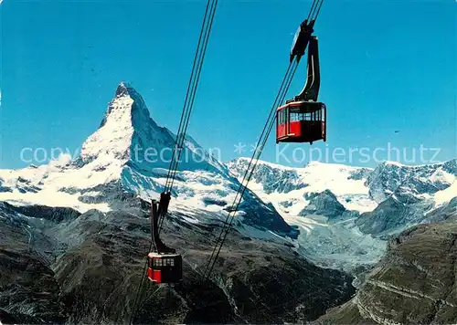 AK / Ansichtskarte 73847771 Seilbahn_Cable-Car_Telepherique Zermatt Rothorn Matterhorn 