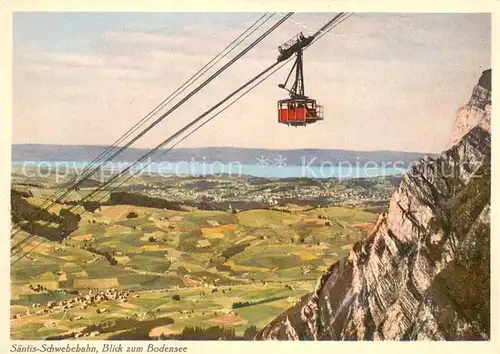 AK / Ansichtskarte  Seilbahn_Cable-Car_Telepherique Saentis Schwebebahn Bodensee  