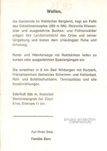 AK / Ansichtskarte  Wellen_Waldeck Gast- und Pensionshaus Zum gruenen Kranze Restaurant Wellen_Waldeck