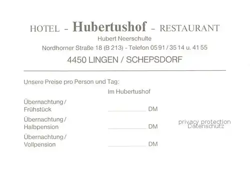 AK / Ansichtskarte 73847793 Schepsdorf Hotel Restaurant Hubertushof Schepsdorf