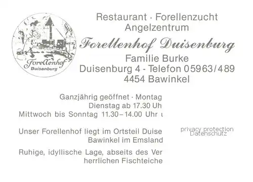 AK / Ansichtskarte 73847795 Bawinkel Restaurant Forellenhof Duisenburg Bawinkel