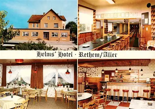 AK / Ansichtskarte 73847807 Rethem_Aller Helms Hotel Gaststube Bar Kegelbahn Rethem_Aller