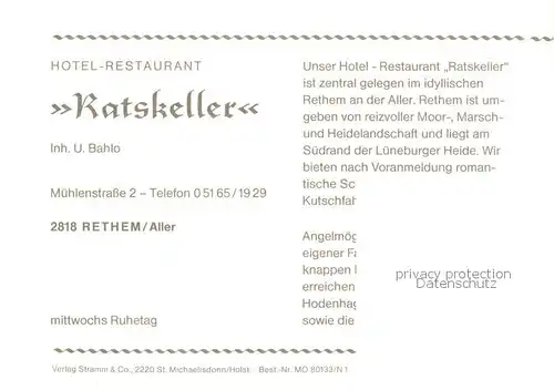 AK / Ansichtskarte  Rethem_Aller Hotel Restaurant Ratskeller Rethem_Aller