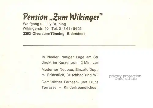 AK / Ansichtskarte 73847833 Olversum Pension Zum Wikinger Olversum