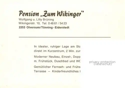 AK / Ansichtskarte  Olversum Pension Zum Wikinger Olversum