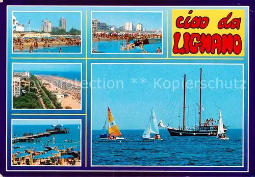 AK / Ansichtskarte  Lignano_IT Strandpartien Segelpartie