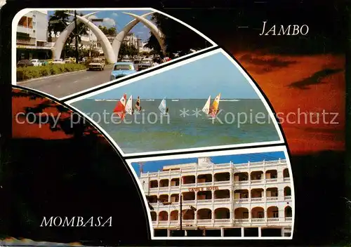 AK / Ansichtskarte 73847858 Mombasa_Kenya Strassenpartie Segeln Hotel 