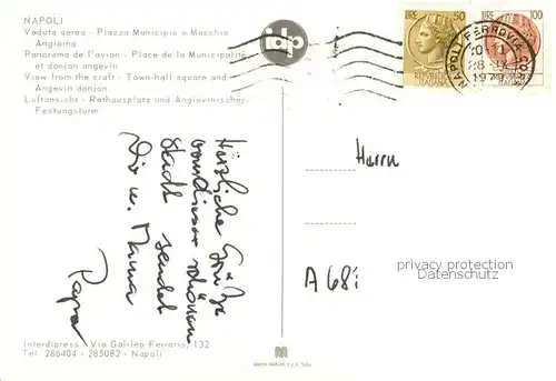 AK / Ansichtskarte  Napoli_Neapel_IT Veduta aerea Piazza Municipio e Maschio 