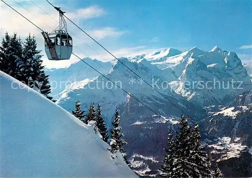 AK / Ansichtskarte  Seilbahn_Cable-Car_Telepherique Gondelbahn Hasliberg Kaeserstatt Wetterhorngruppe 