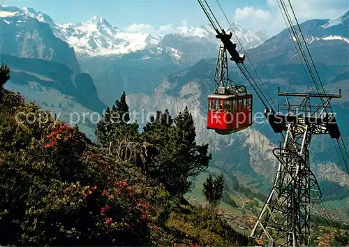 AK / Ansichtskarte  Seilbahn_Cable-Car_Telepherique Wegen Maennlichen Lauterbrunnental  