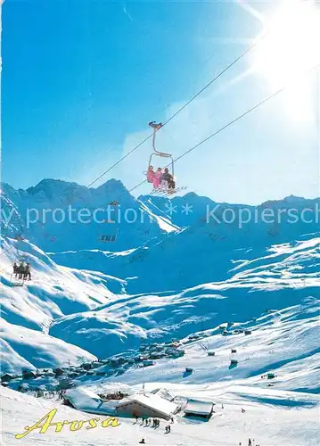 AK / Ansichtskarte  Sessellift_Chairlift_Telesiege Arosa Tschuggenhuette  