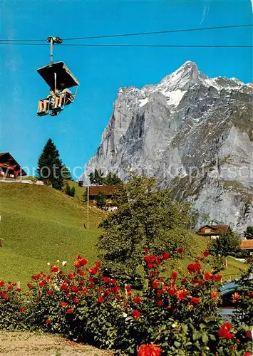 AK / Ansichtskarte 73847897 Sessellift_Chairlift_Telesiege Grindelwald Firstbahn Wetterhorn 
