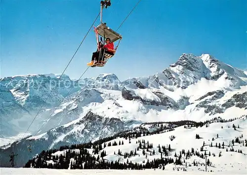 AK / Ansichtskarte  Sessellift_Chairlift_Telesiege Braunwald Gumen Toedi Ortstock  