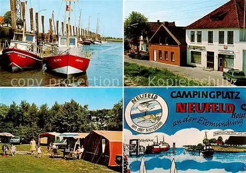 AK / Ansichtskarte  Neufeld_Dithmarschen Campingplatz Zur Elbmuendung Bootsliegeplatz Gasthaus Zur Boerse Neufeld Dithmarschen