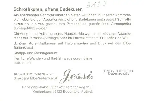 AK / Ansichtskarte 73847923 Bodenteich Appartementanlage Jessika Zimmer Aufenthaltsraum fuer Schrothkurgaeste Bodenteich