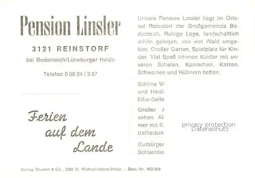AK / Ansichtskarte 73847937 Reinstorf_Bodenteich Pension Linsler Reinstorf_Bodenteich