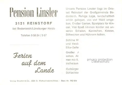 AK / Ansichtskarte  Reinstorf_Bodenteich Pension Linsler Reinstorf_Bodenteich