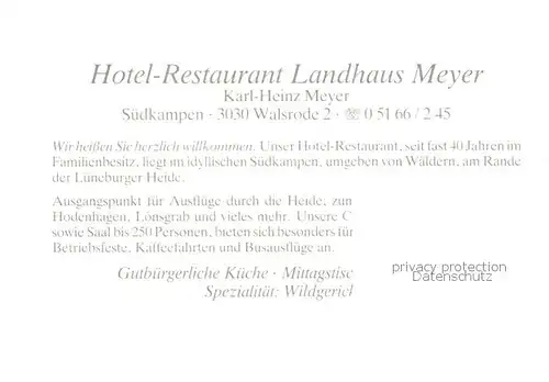 AK / Ansichtskarte  Suedkampen Hotel Restaurant Landhaus Meyer Suedkampen