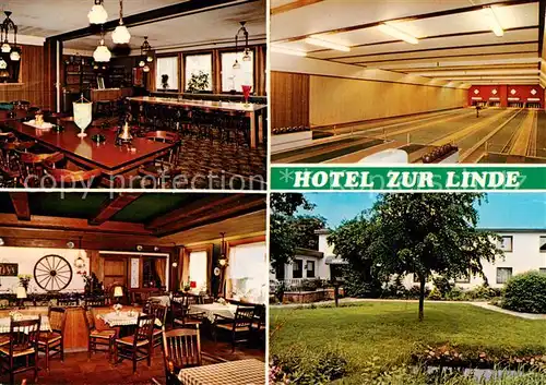 AK / Ansichtskarte 73847946 Hittfeld Hotel Zur Linde Gastraeume Parkt Bowlingbahn Hittfeld