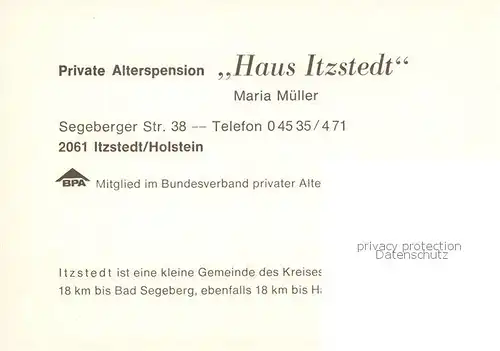 AK / Ansichtskarte  Bad_Segeberg Private Alterspension Haus Itzstedt Bad_Segeberg