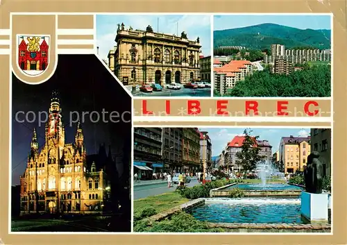 AK / Ansichtskarte  Liberec_Reichenberg Divadlo FX Saldy Sidliste Kraluv haj Radnice v nocnim osvetleni Saldovo namesti