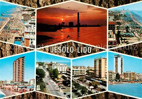 AK / Ansichtskarte  Jesolo_Lido_IT Strandpartien Hotels Strasse Sonnenuntergang