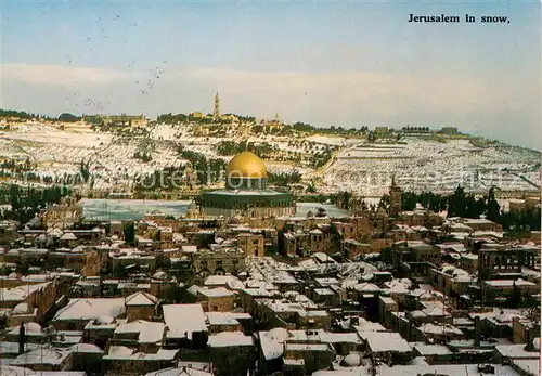 AK / Ansichtskarte 73848008 Jerusalem__Yerushalayim_Israel in snow Panorama 