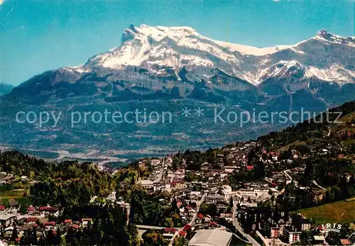 AK / Ansichtskarte  St-Gervais-les-Bains Vue aerienne de la Station La Pationoire Panorama sur la Chaine des Fiz et les Warens 