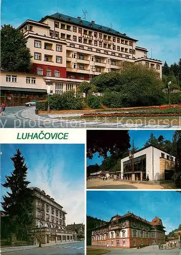 AK / Ansichtskarte  Luhacovice_CZ Sanatorium Palace Hotel Alexandria Hala pramene vincentky Jurkovicuv dum na lazenske kolonade 