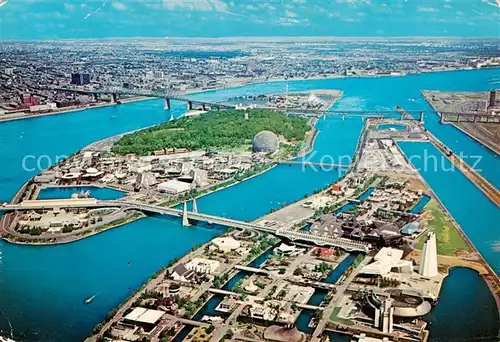 AK / Ansichtskarte  Montreal_Quebec Vue aerienne de lIle Ste Helene et dune partie de lIle Notre Dame Montreal Quebec