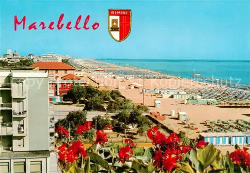 AK / Ansichtskarte 73848136 Marebello_Rimini_IT Panorama della spiaggia 