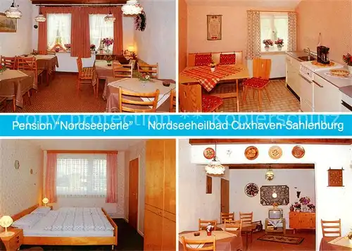 AK / Ansichtskarte 73848189 Sahlenburg_Cuxhaven Pension Nordseeperle Gastraeume Kueche Zimmer 