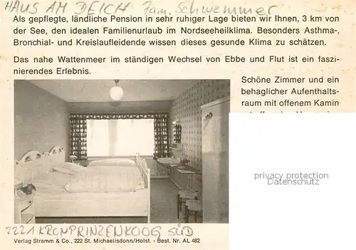 AK / Ansichtskarte  Kronprinzenkoog Haus am Deich Gastraeume Zimmer Panorama Kronprinzenkoog