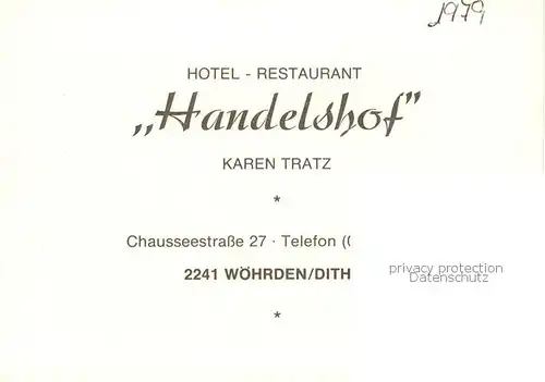 AK / Ansichtskarte  Woehrden_Dithmarschen Hotel Handelshof Woehrden Dithmarschen