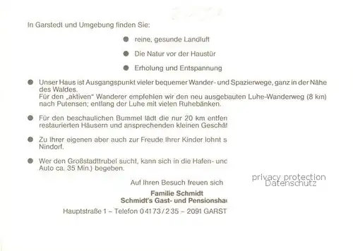 AK / Ansichtskarte  Garstedt_Hamburg Schmidts Gast und Pensionshaus Gastraeume Bankett Festsaal Garstedt_Hamburg