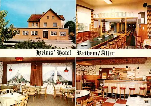 AK / Ansichtskarte 73848217 Rethem_Aller Helms Hotel Kegelbahn Gaststube Bar Rethem_Aller