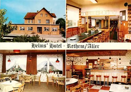 AK / Ansichtskarte  Rethem_Aller Helms Hotel Kegelbahn Gaststube Bar Rethem_Aller