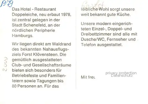 AK / Ansichtskarte  Schenefeld_Hamburg Hotel Restaurant Doppeleiche Zimmer Gastraeume Schenefeld Hamburg