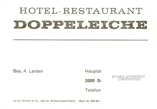AK / Ansichtskarte  Schenefeld_Hamburg Hotel Restaurant Doppeleiche Schenefeld Hamburg