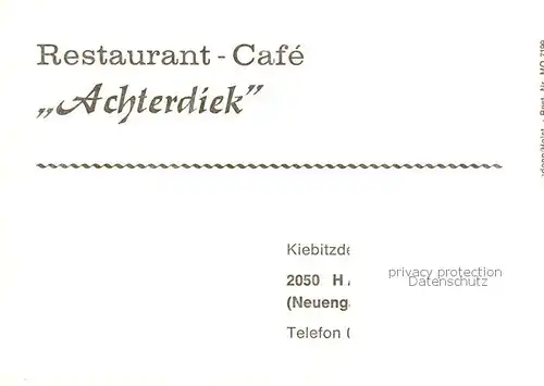 AK / Ansichtskarte  Neuengamme_Hamburg Restaurant Cafe Achterdiek Gastraeume 