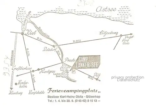 AK / Ansichtskarte  Preetz_Holstein Feriencampingplatz Camp Lanker See Details Preetz_Holstein