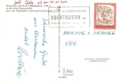 AK / Ansichtskarte 73848281 Obertauern_AT an der alten Roemerstrasse ueber den Radstaedter Tauernpass 