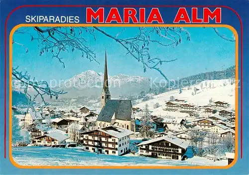 AK / Ansichtskarte 73848295 Maria_Alm_Steinernen_Meer_AT Ortsansicht mit Skigebiet Alberg Langeck 