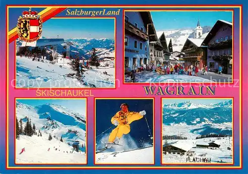 AK / Ansichtskarte  Wagrain__Salzburg_AT Skischaukel Flachau Wagrain St Johenn Ortspartie 