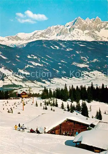 AK / Ansichtskarte 73848313 Flachau Skigebiet Griessenkaralm mit Griessenkar Haus und Hoher Dachstein Flachau