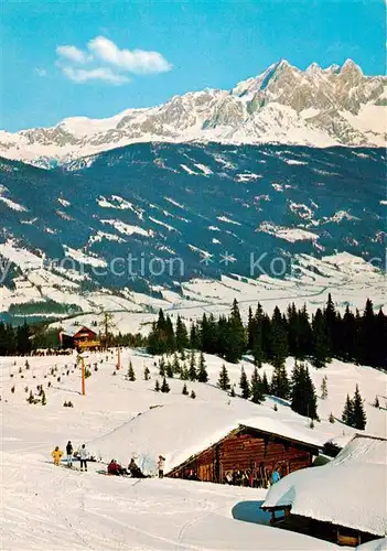 AK / Ansichtskarte  Flachau Skigebiet Griessenkaralm mit Griessenkar Haus und Hoher Dachstein Flachau